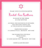 Simple Pink Bat Mitzvah Invitation